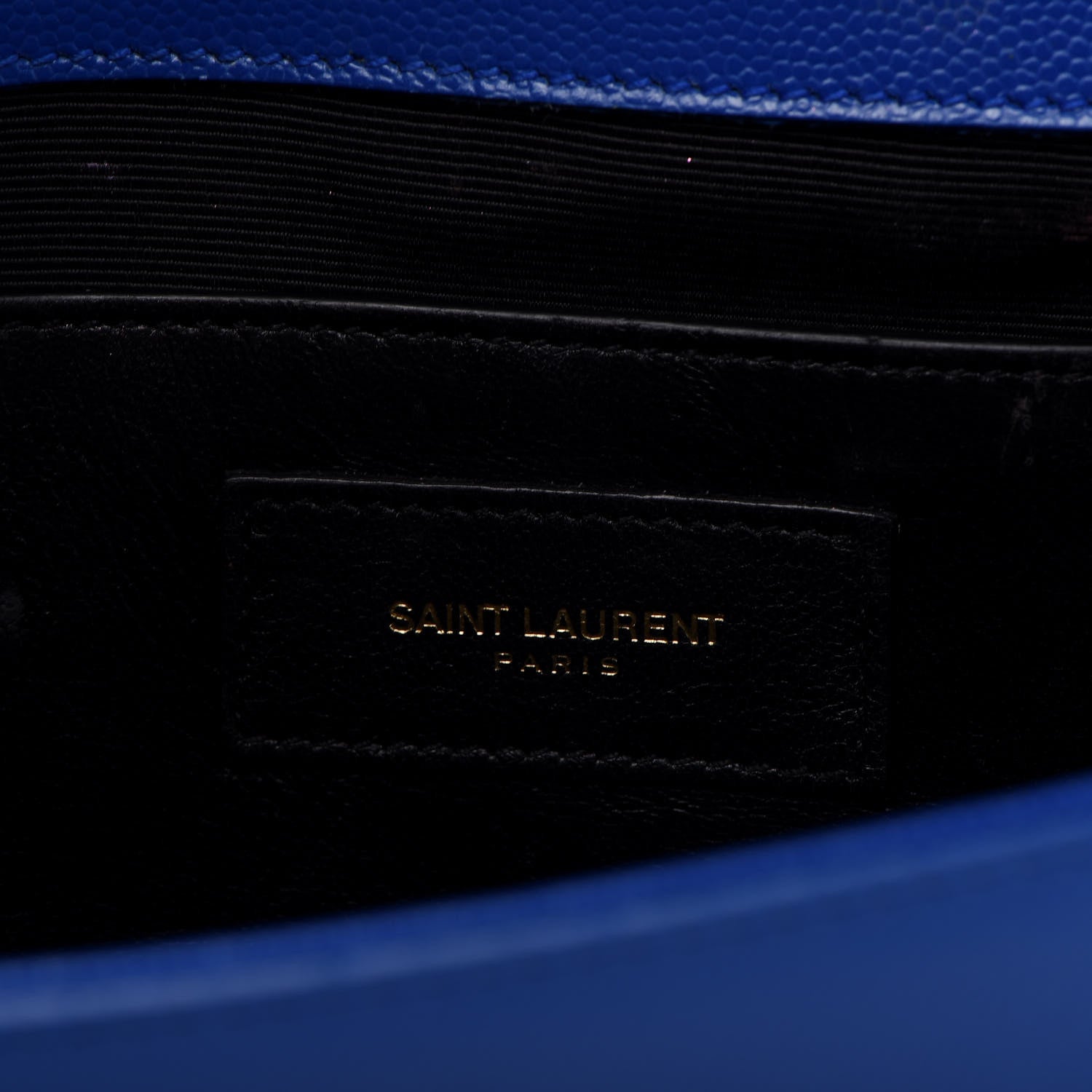 Saint Laurent Grain De Poudre Classic Monogram Cassandre Clutch Blue Majorelle 9 of 13