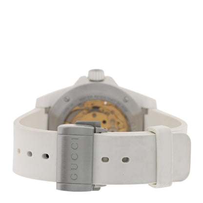 Gucci Stainless Steel Rubber 40mm Dive Quartz Watch White 3 of 5