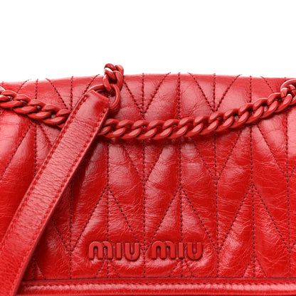 Miu Miu Vitello Shine Trapu Shoulder Bag Red 7 of 12