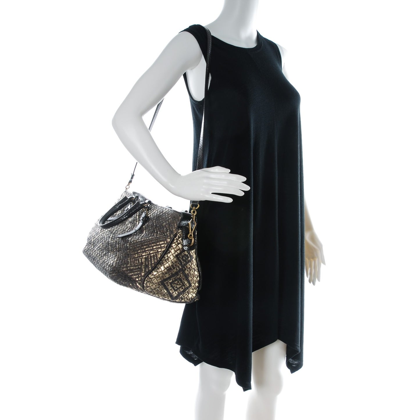 Snakeskin Burnished Intrecciato Bisanzio Tote