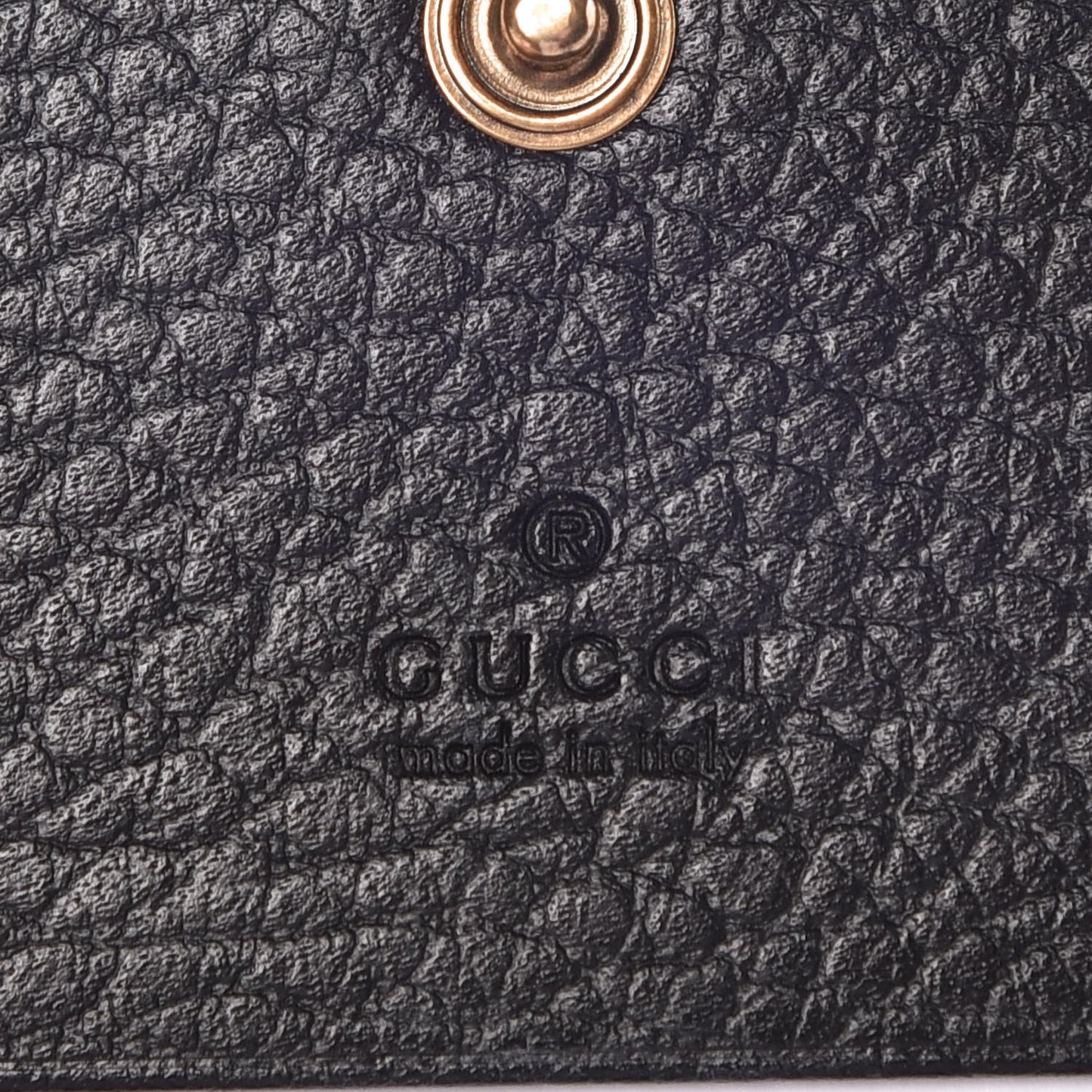 Pebbled Calfskin Butterfly Card Case Black