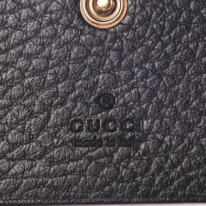 Gucci Pebbled Calfskin Butterfly Card Case Black 6 of 8