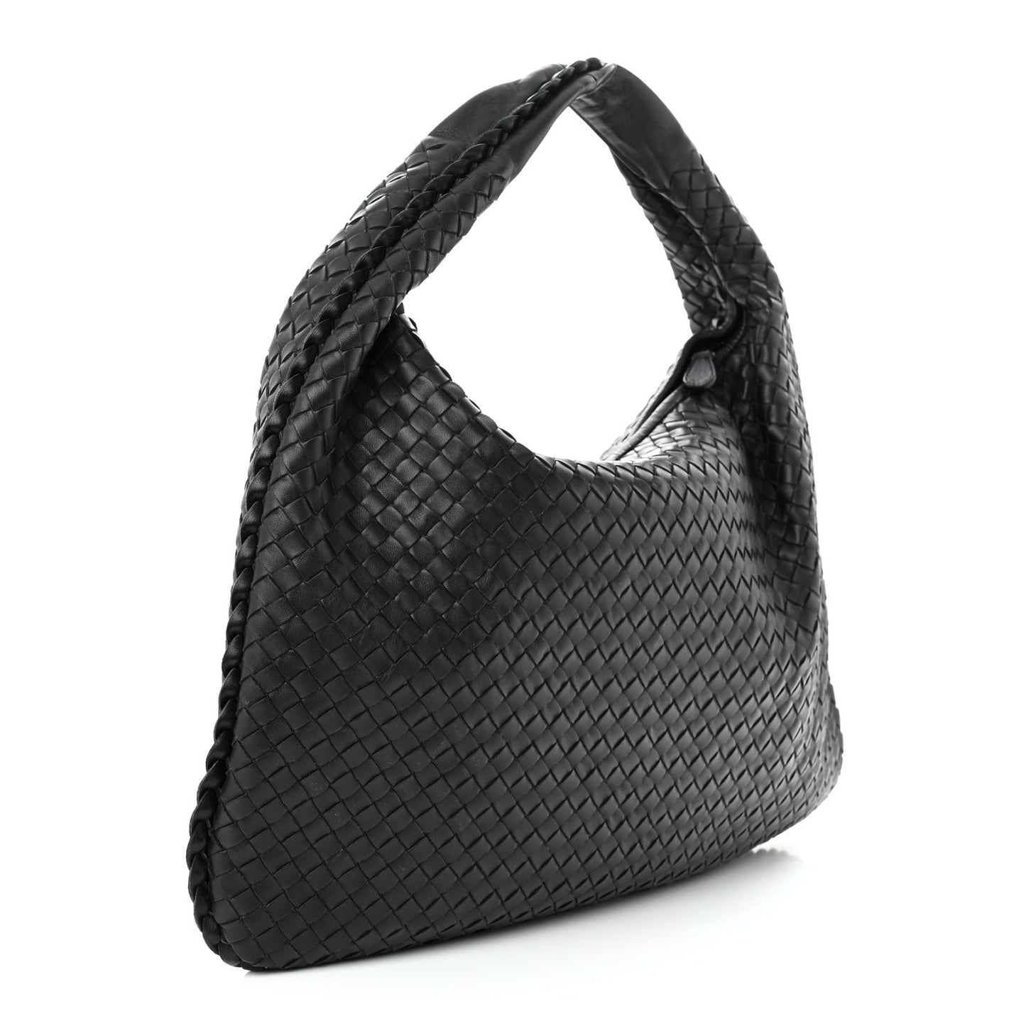 Nappa Intrecciato Large Veneta Hobo Black