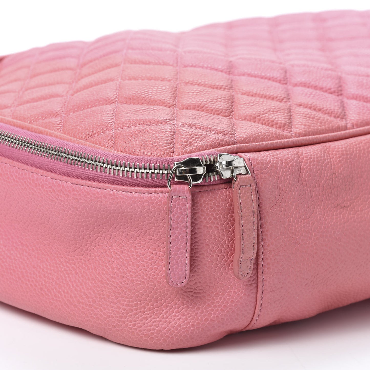 Caviar Quilted Cosmetic Pouch Pink