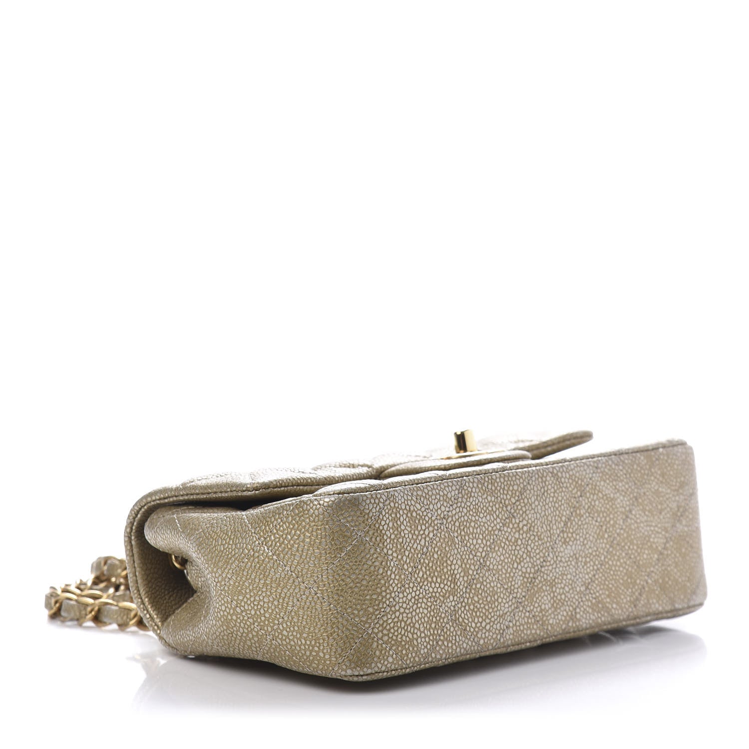 Chanel Metallic Caviar Quilted Mini Rectangular Flap Gold 4 of 9