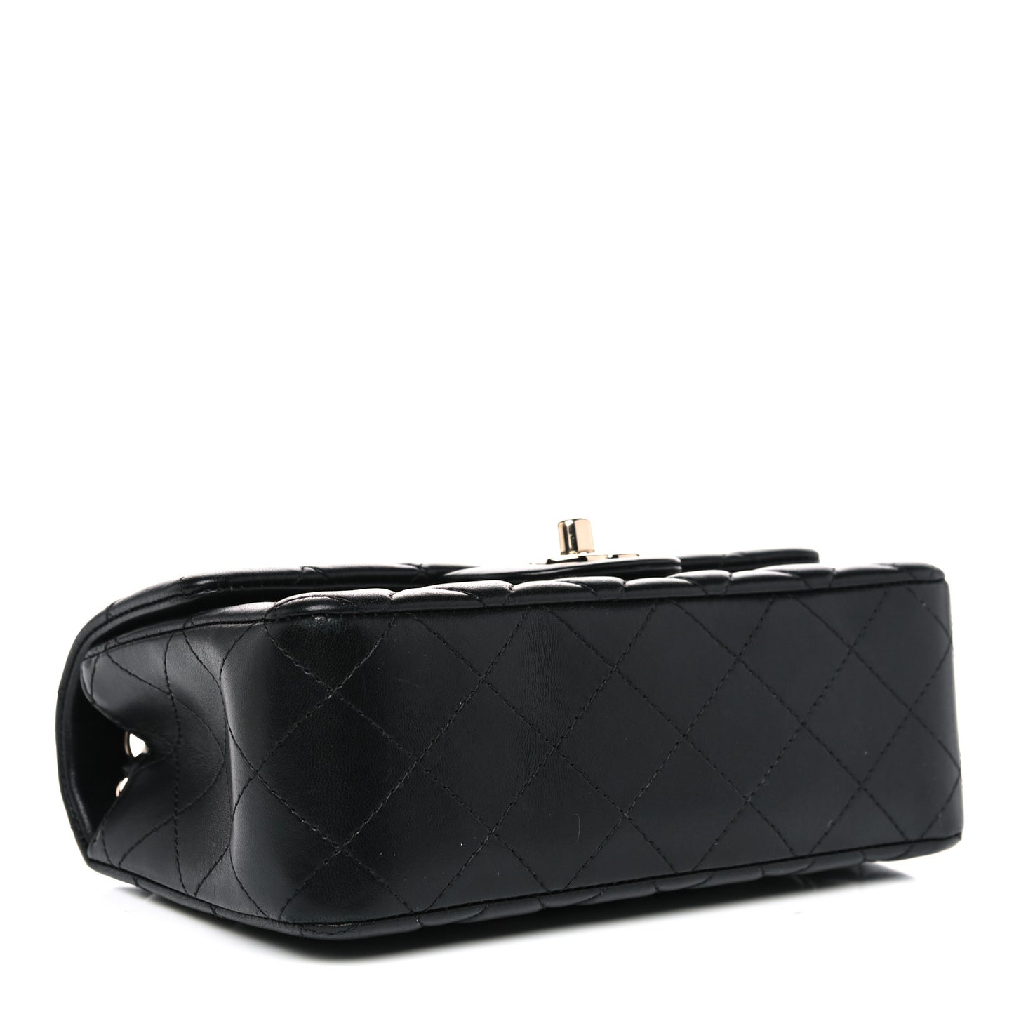 Lambskin Quilted Mini Rectangular Flap Black