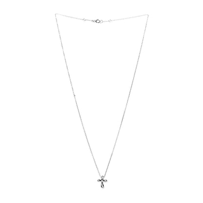 Tiffany Platinum Diamond 12mm Elsa Peretti Cross Pendant Necklace 3 of 6