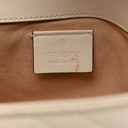 Gucci Calfskin Matelasse Super Mini GG Marmont Shoulder Bag White 6 of 11