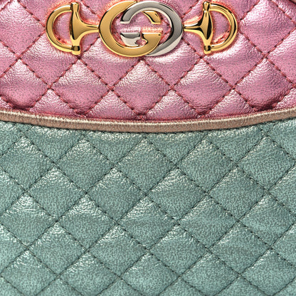 Gucci Laminated Nappa Trapuntata Mini Zumi Dome Shoulder Bag Rosa Lago Rame 8 of 10