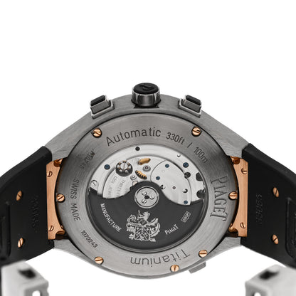 Piaget 18K Rose Gold Titanium Rubber 45mm Polo FortyFive Flyback Chronograph Automatic Watch Black 4 of 4