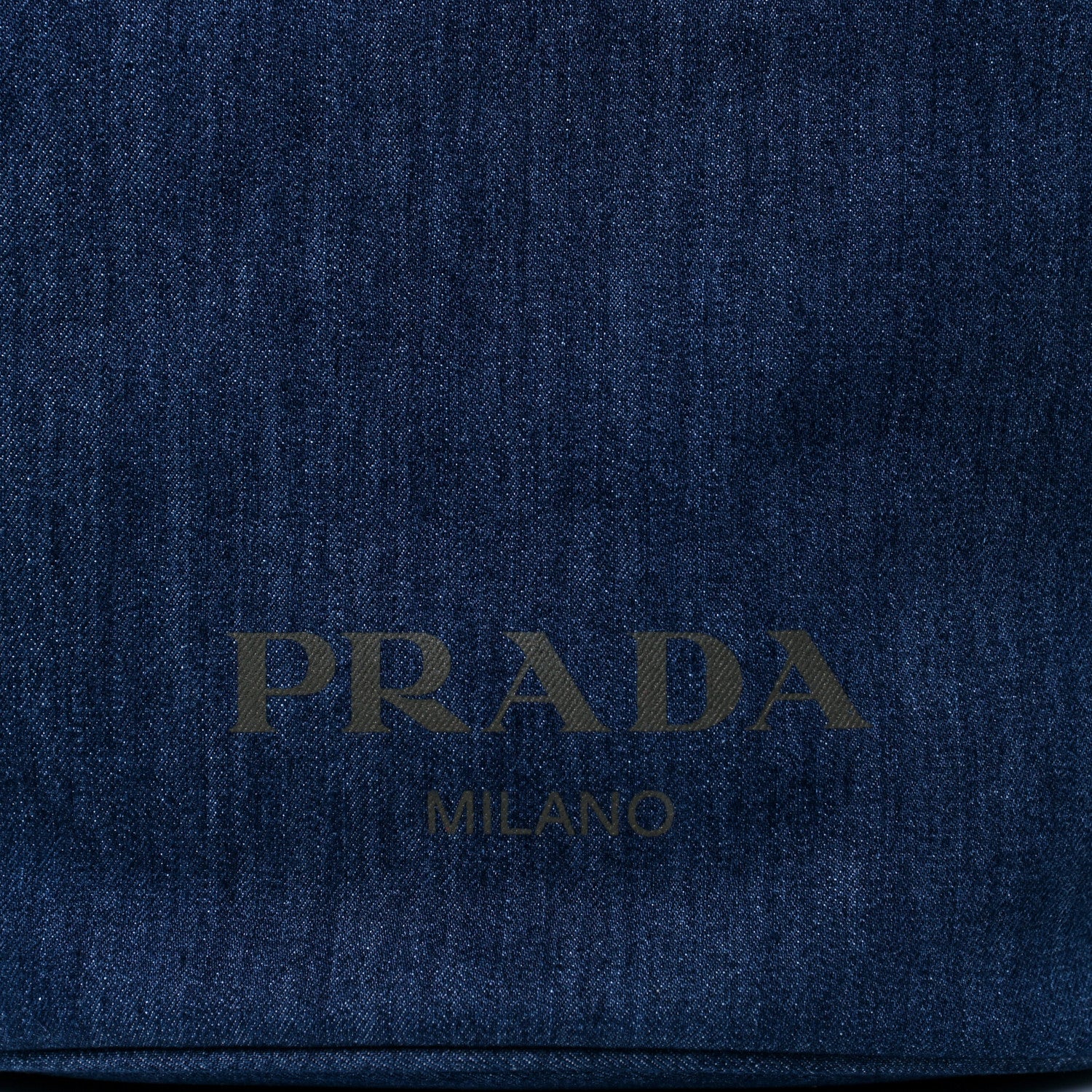 Prada Denim Calfskin Logo Shopping Tote Blue 7 of 13