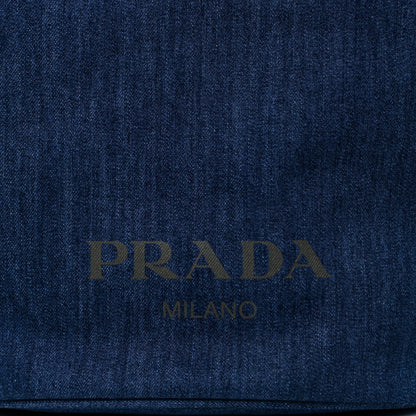 Prada Denim Calfskin Logo Shopping Tote Blue 7 of 13