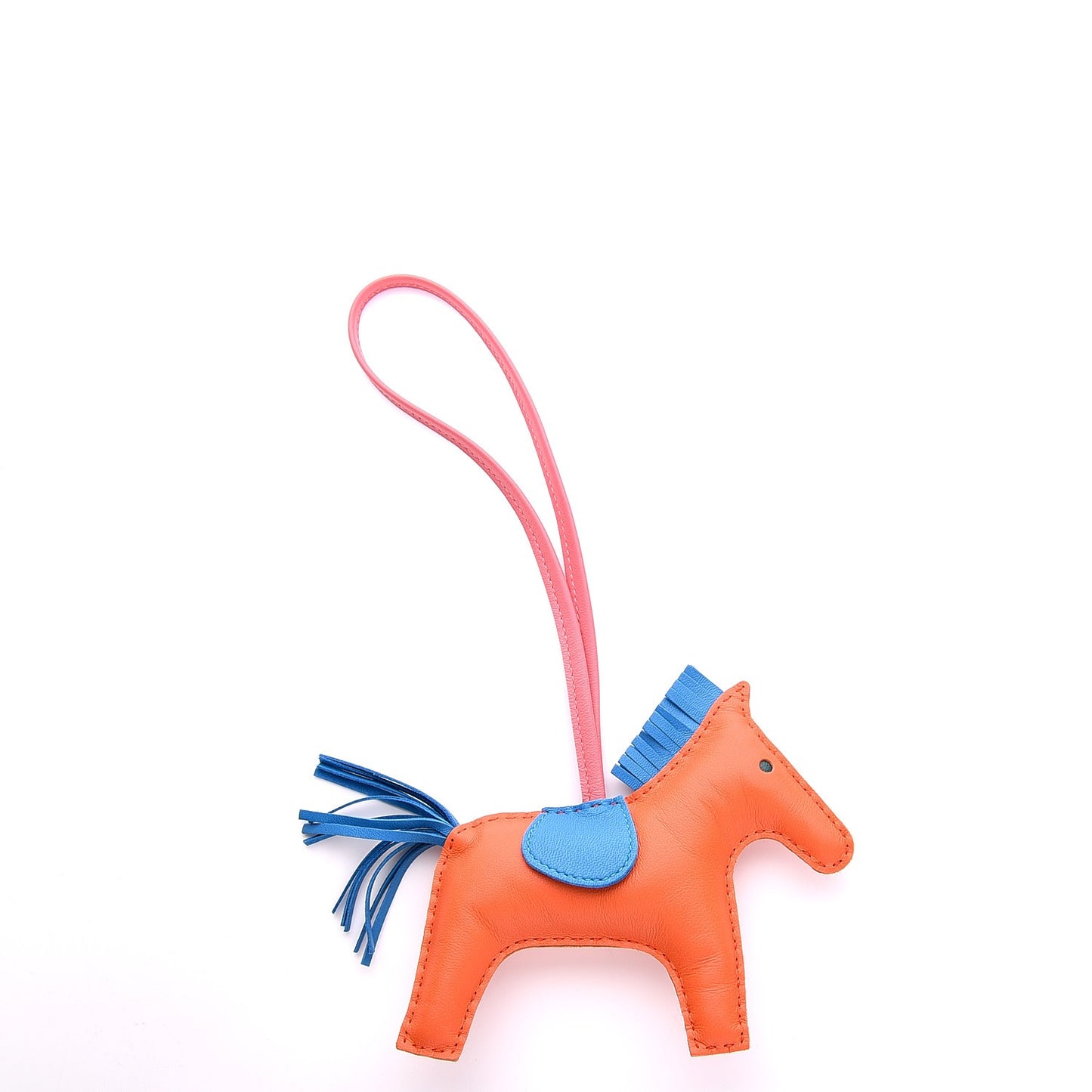Milo Lambskin Grigri Rodeo Horse Bag Charm MM Orange Poppy Bleu Izmir Rose Azalee