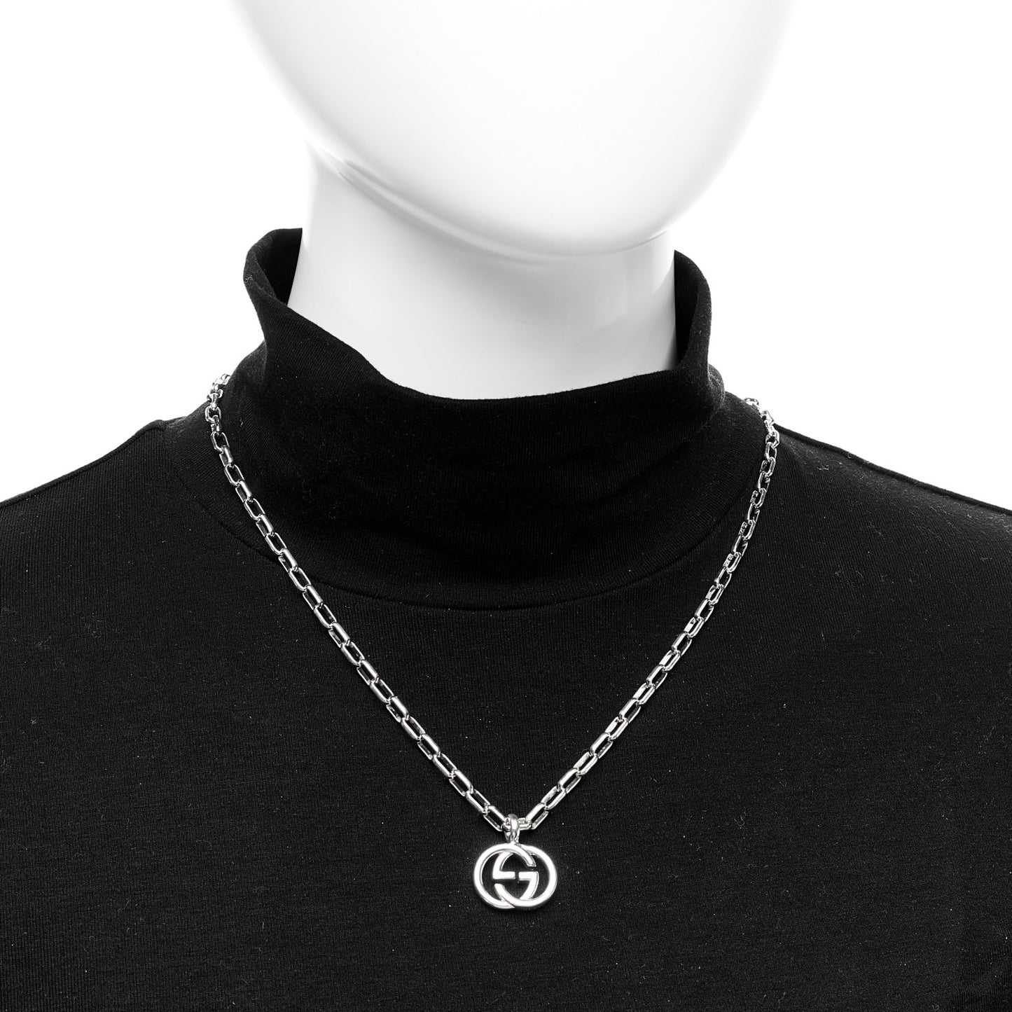 Sterling Silver Interlocking G Pendant Necklace