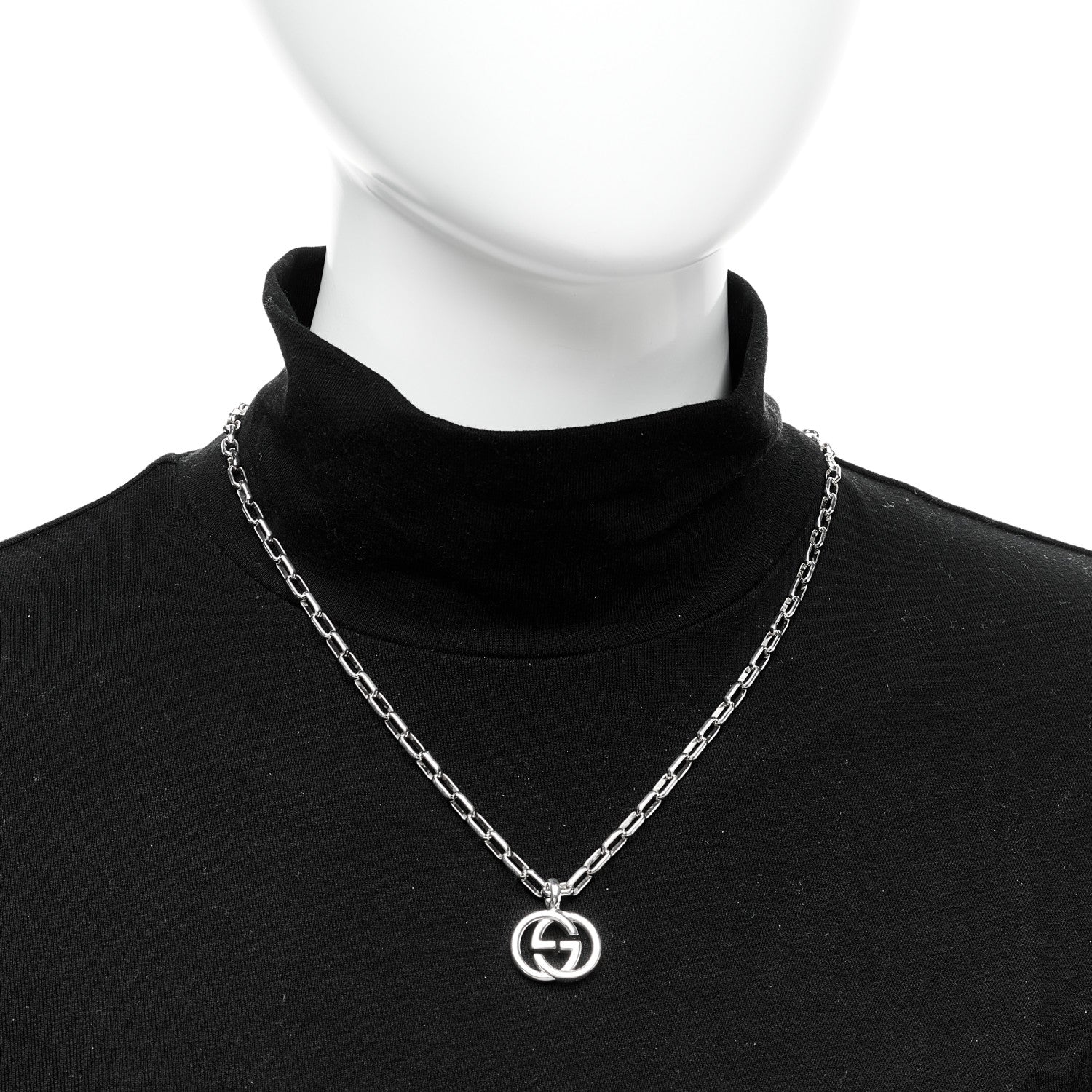 Gucci Sterling Silver Interlocking G Pendant Necklace 2 of 4