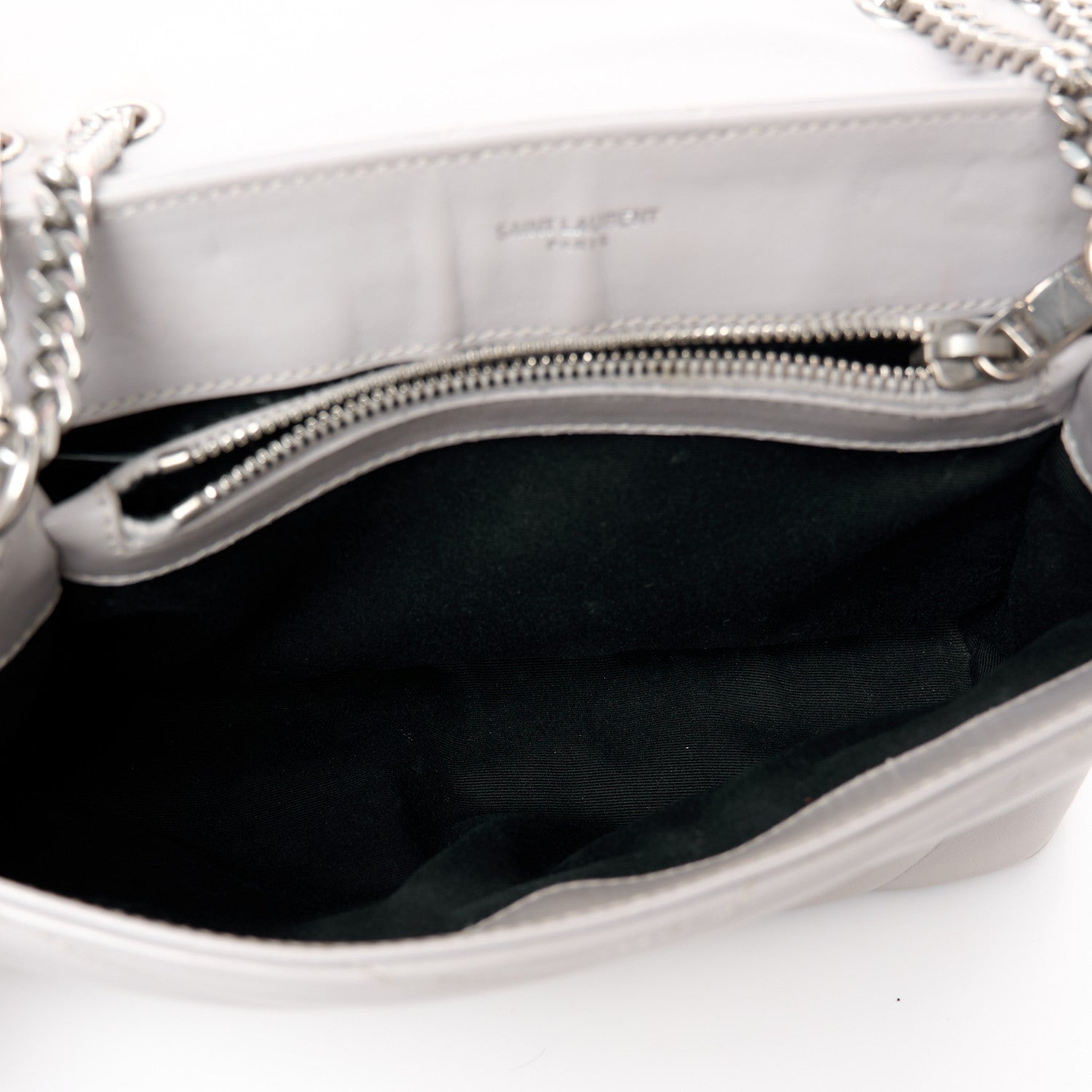 Saint Laurent Calfskin Y Quilted Monogram Small Loulou Chain Satchel Granite 5 of 14