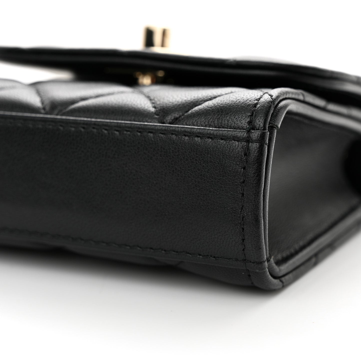 Lambskin Quilted Mini Trendy CC Chain Wallet Black