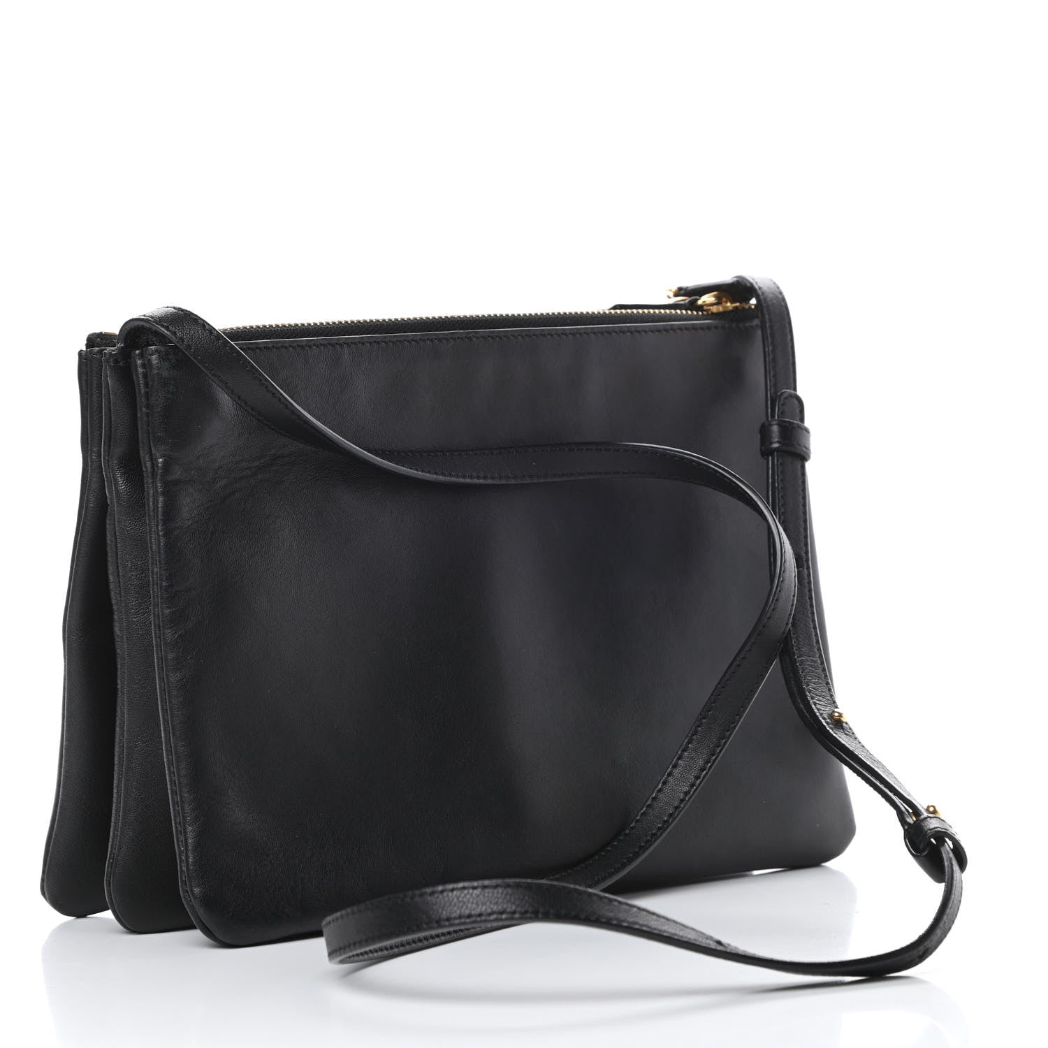 Celine Goatskin Large Trio Crossbody Bag Black 3 of 15