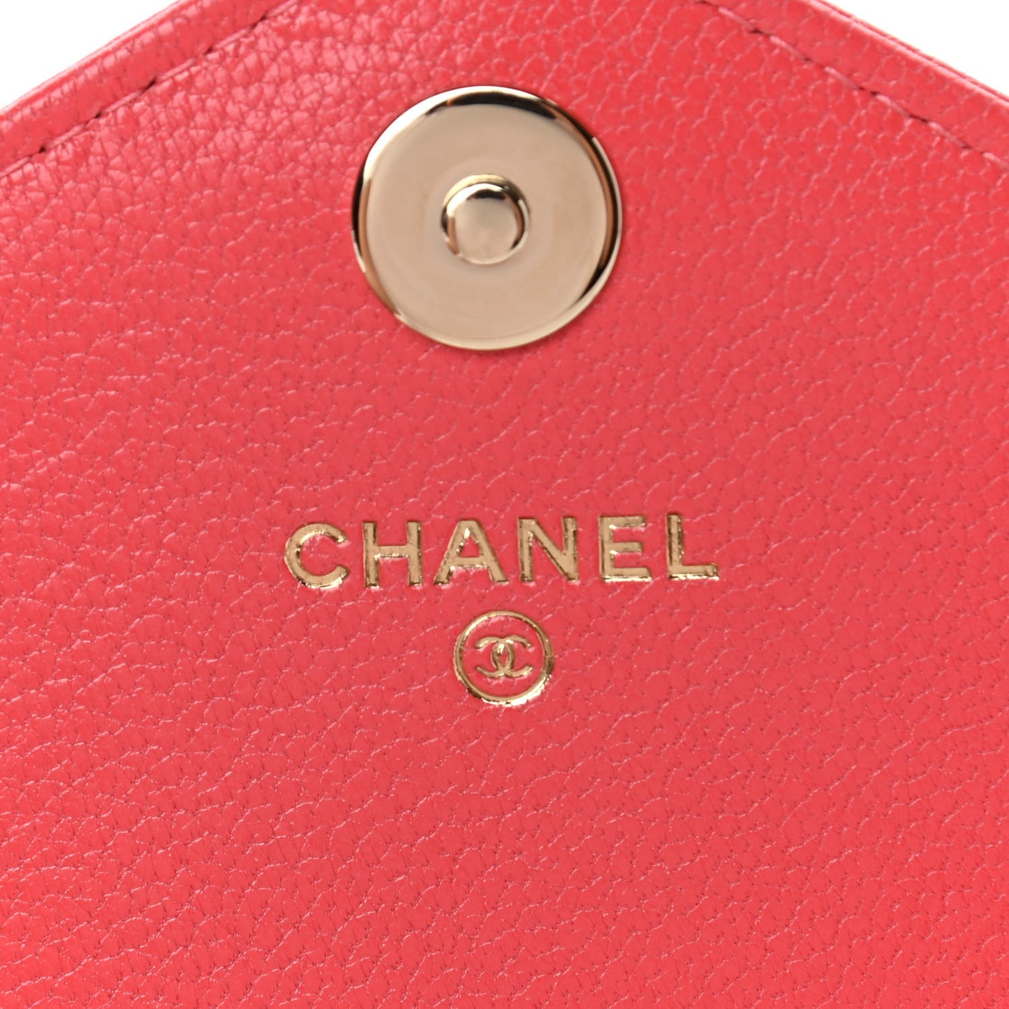 Shiny Goatskin Chevron Quilted Statement Wallet On Chain WOC Red