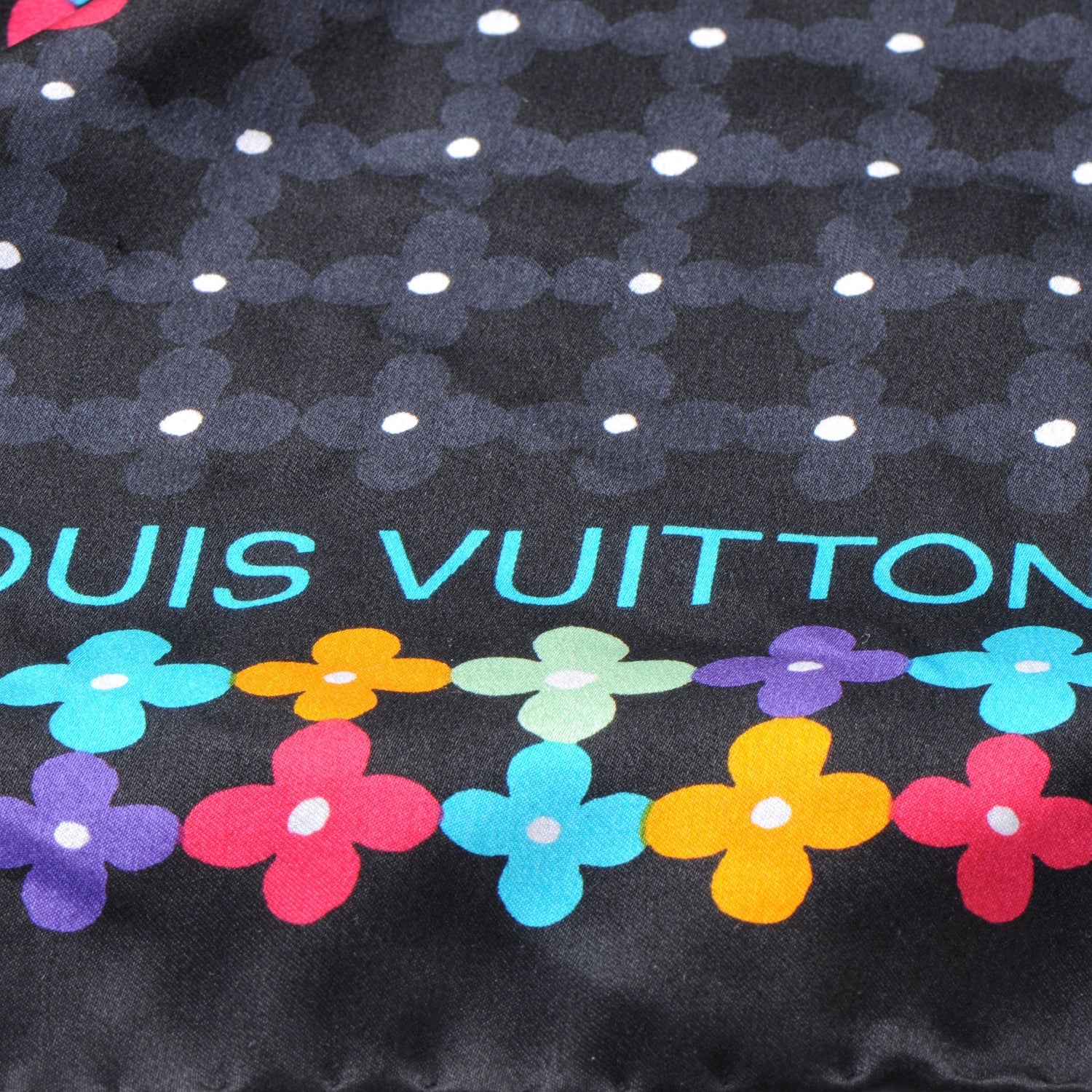 Louis Vuitton Silk Farandole Square Scarf Black 9 of 9