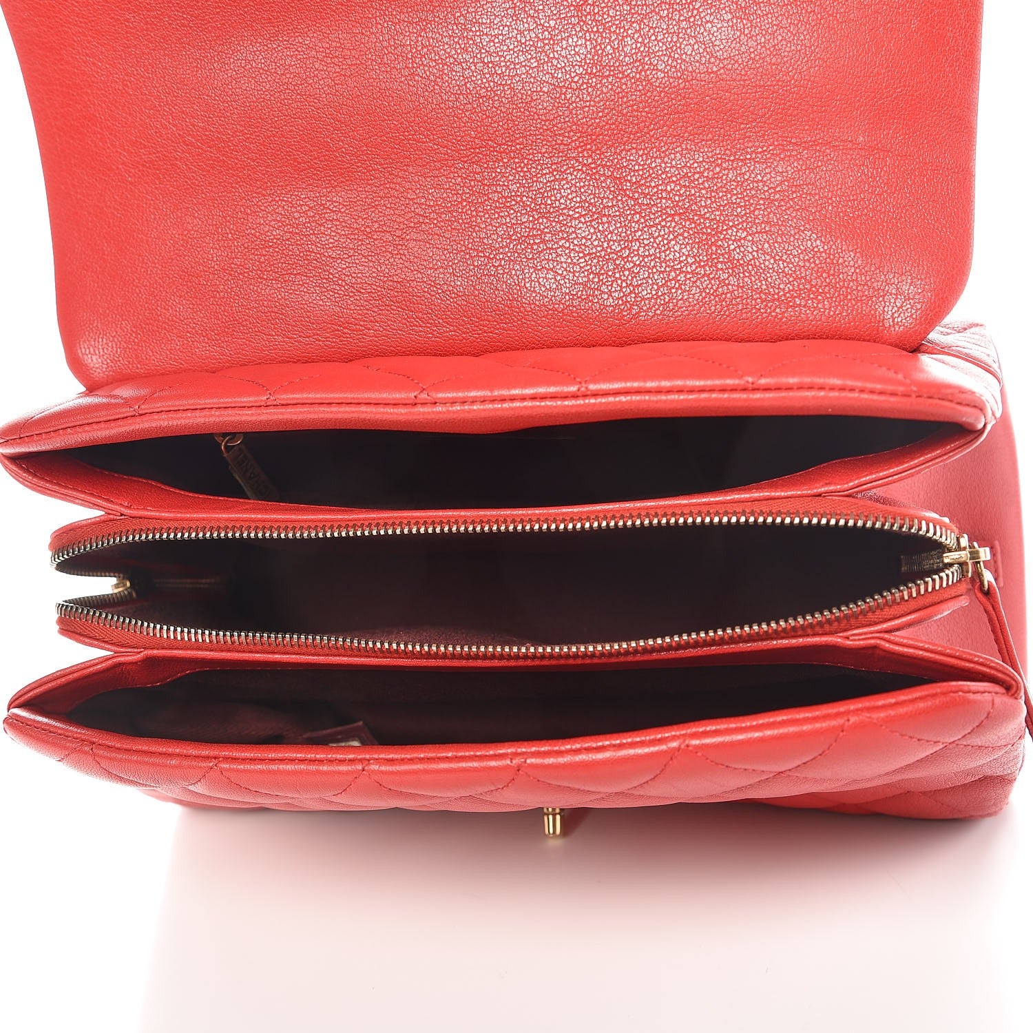 Chanel Shiny Sheepskin Quilted Large Trapezio Flap Red 5 of 8