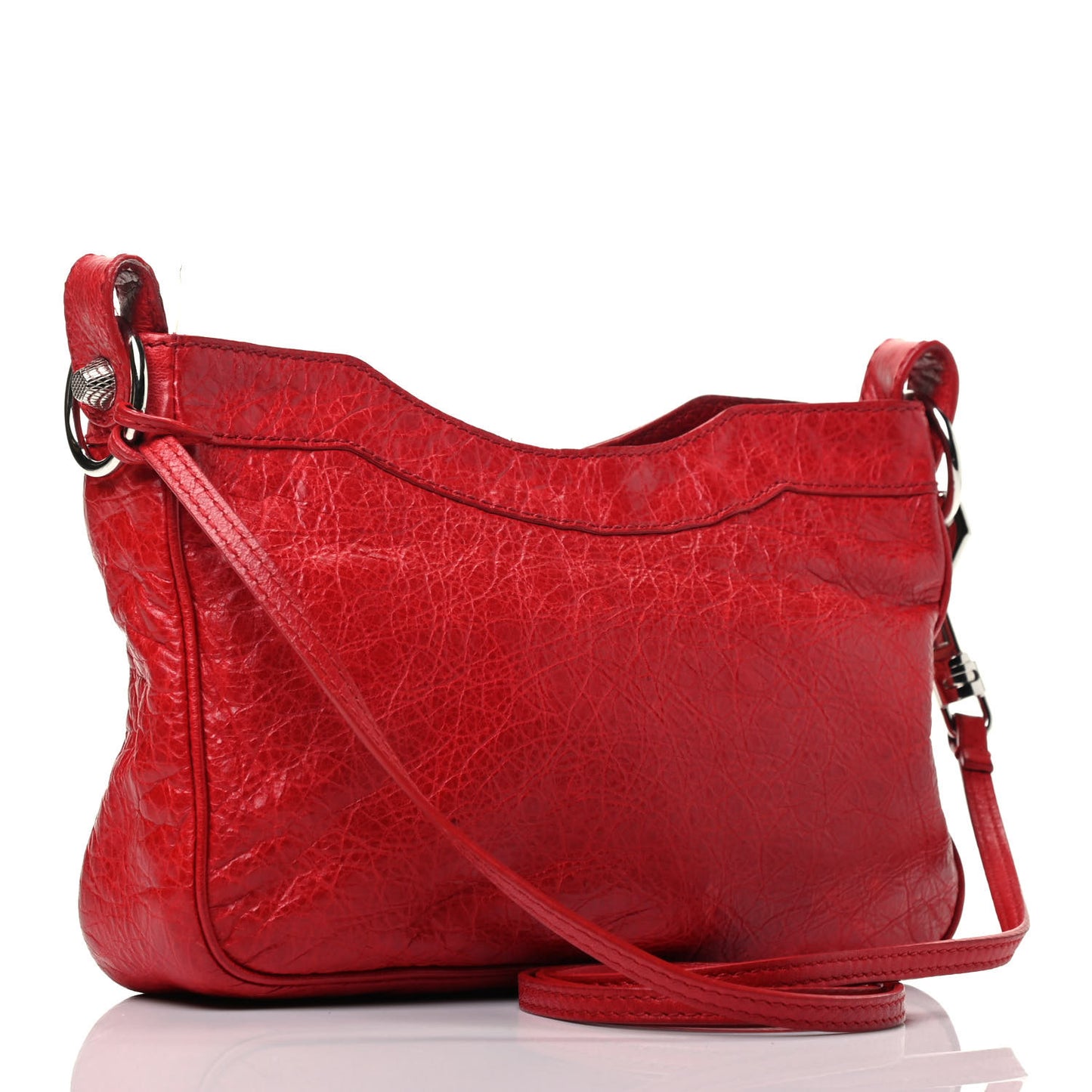Agneau Giant 12 Silver Hardware Hip Rouge Coquelicot