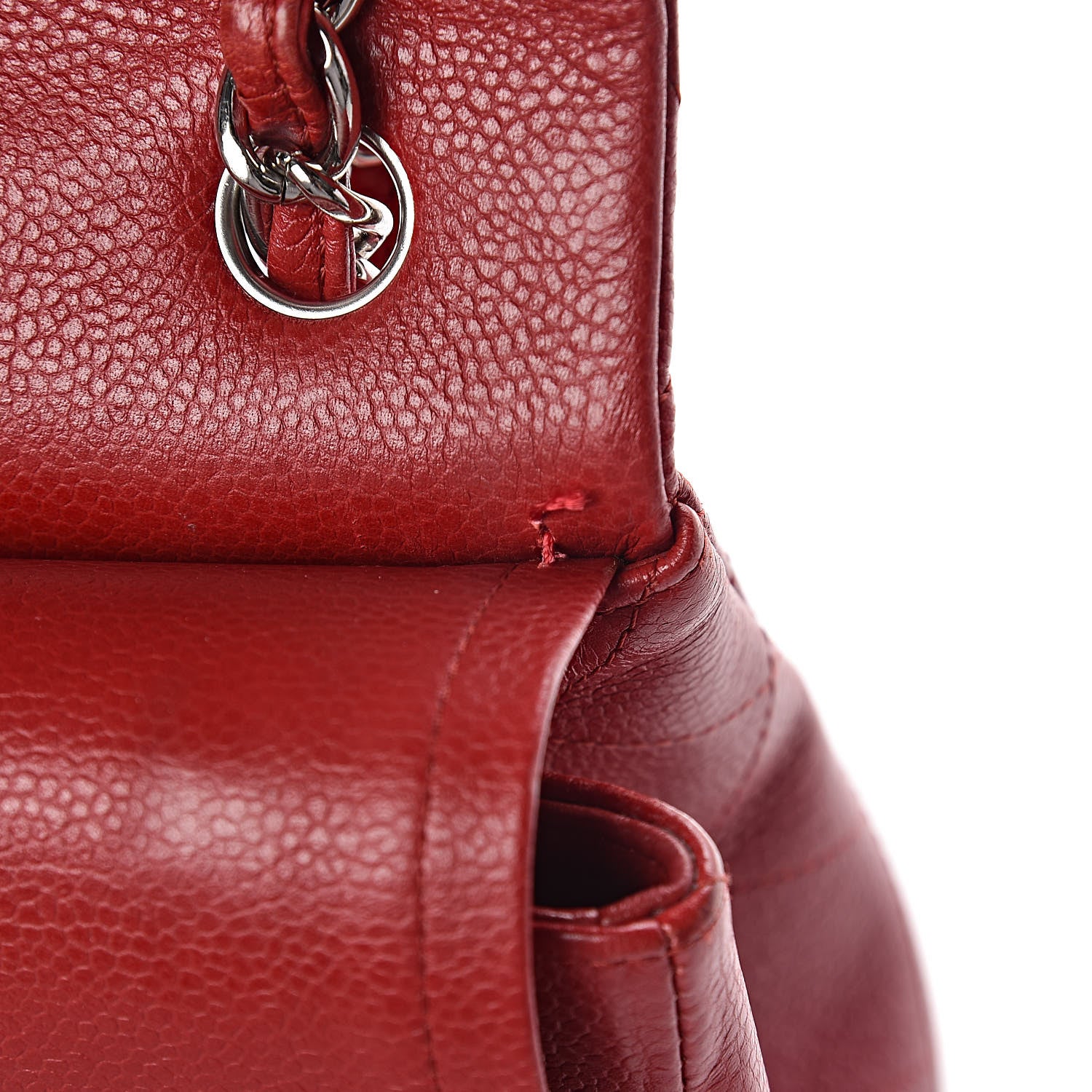 Chanel Caviar Quilted Jumbo Double Flap Red 8 of 12