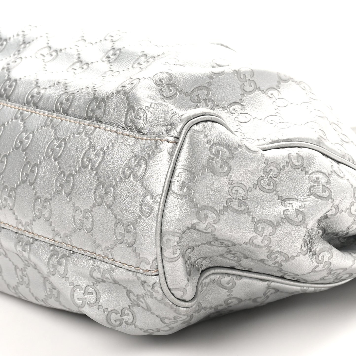 Guccissima Medium Sukey Tote Silver