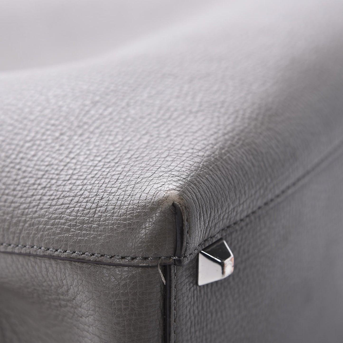 Grained Calfskin Sarah Medium Visetos Hobo Grey