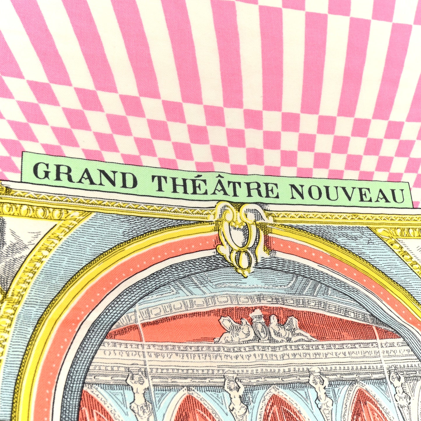 Cashmere Silk Grand Theatre Nouveau Shawl 140 White Rose Jaune Pale