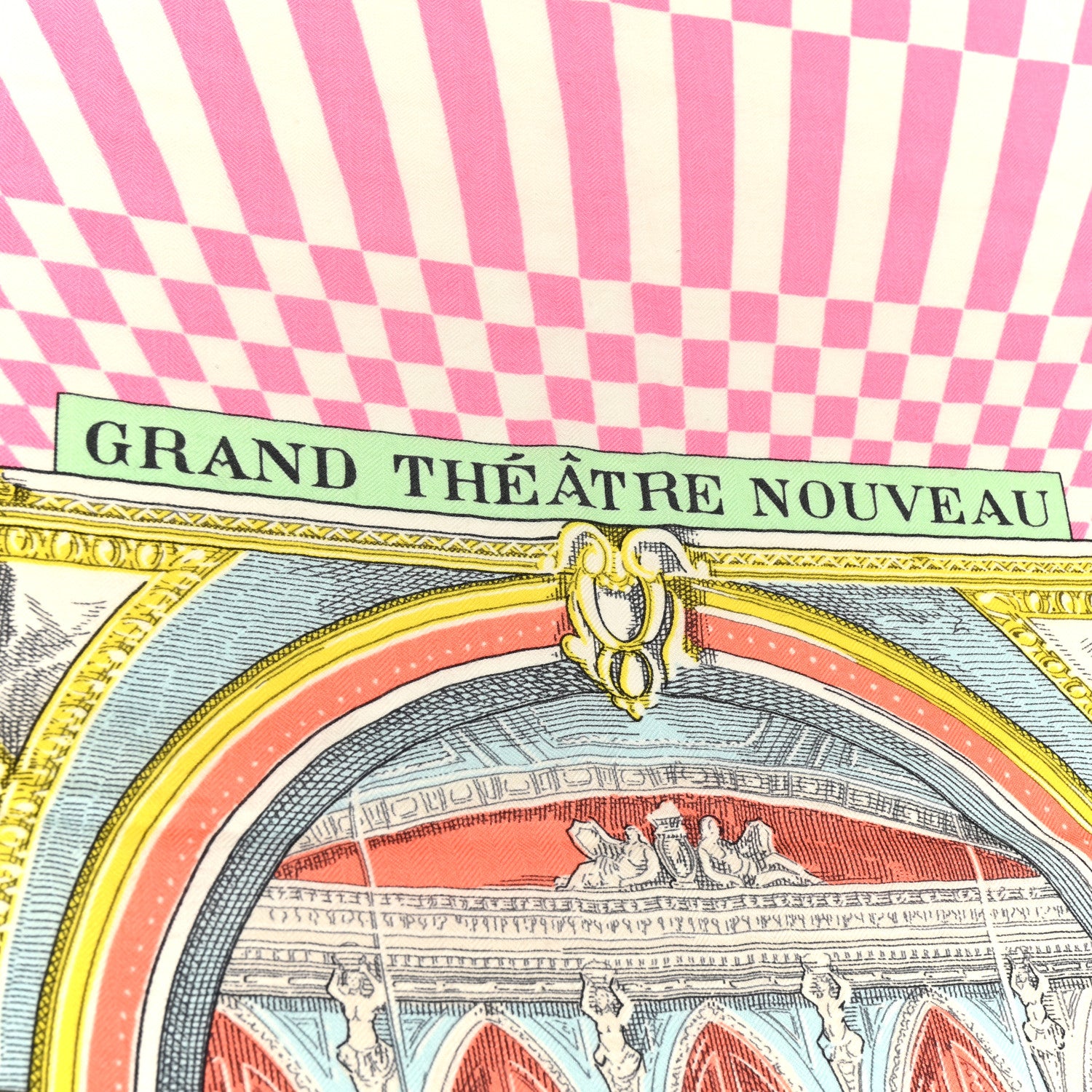 Hermes Cashmere Silk Grand Theatre Nouveau Shawl 140 White Rose Jaune Pale 5 of 6