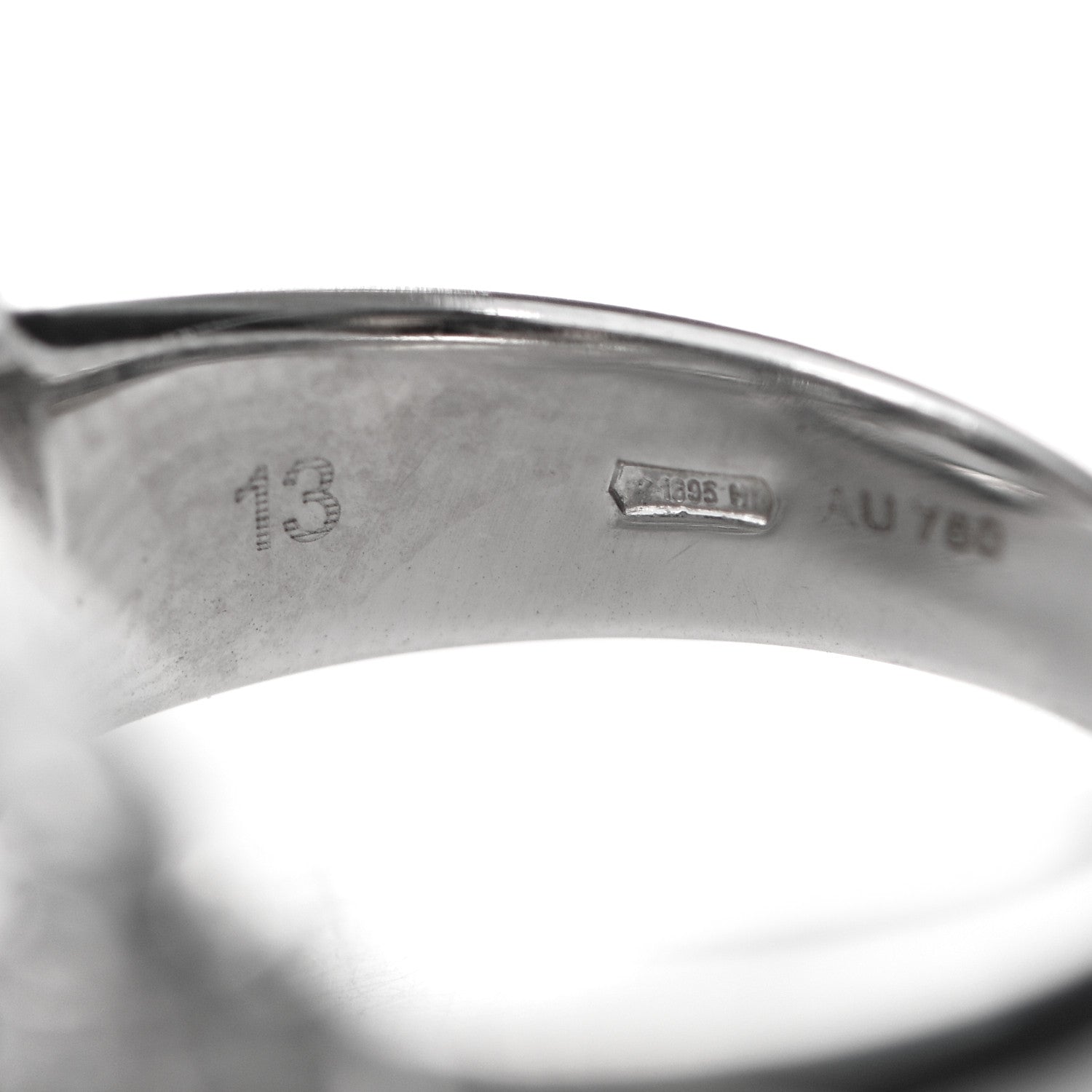 Gucci 18K White Gold Diamond Double Horsebit Ring 53 6.25 4 of 5