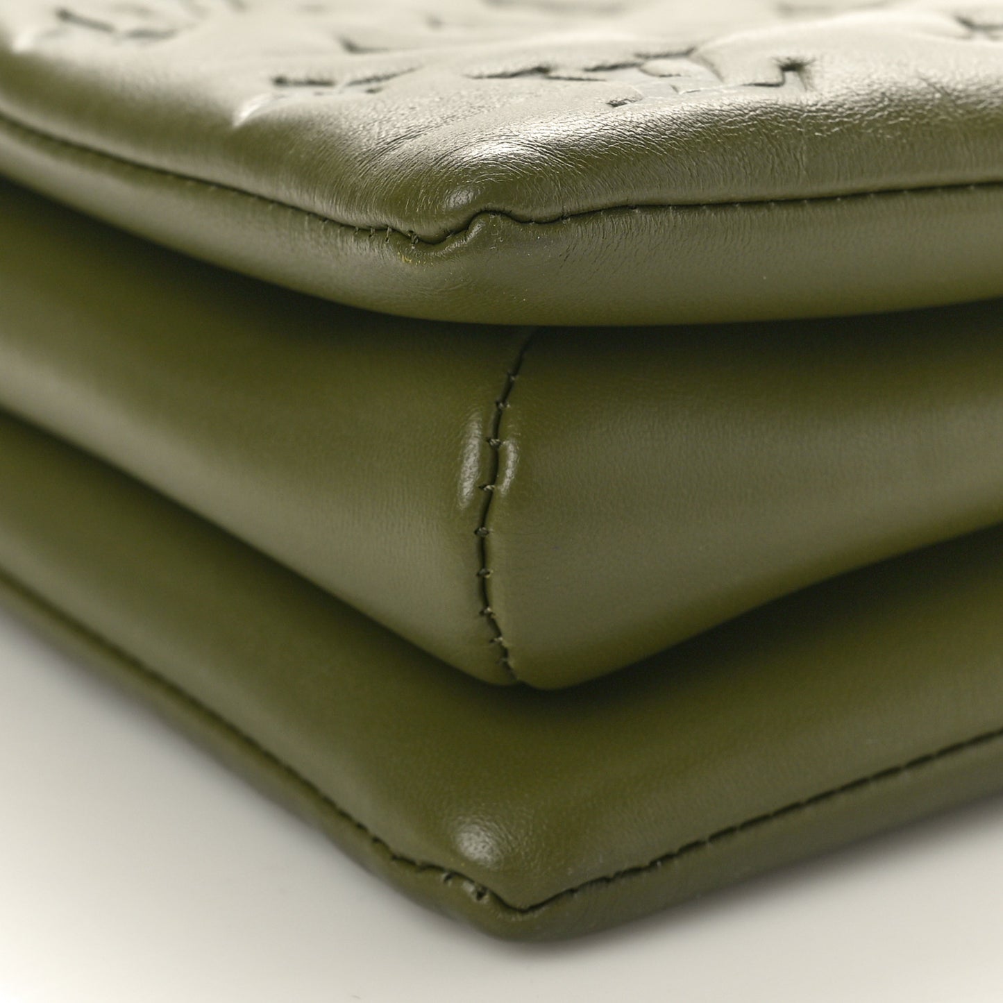 Lambskin Embossed Monogram Coussin MM Khaki