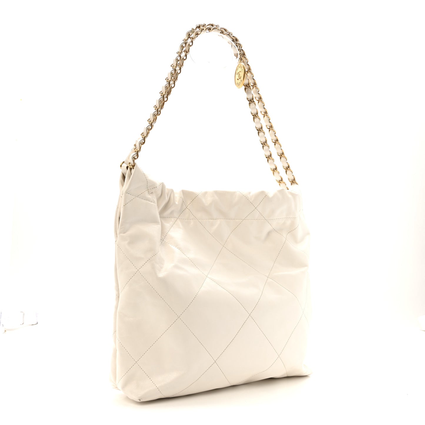 Calfskin Quilted Small Chanel 22 White