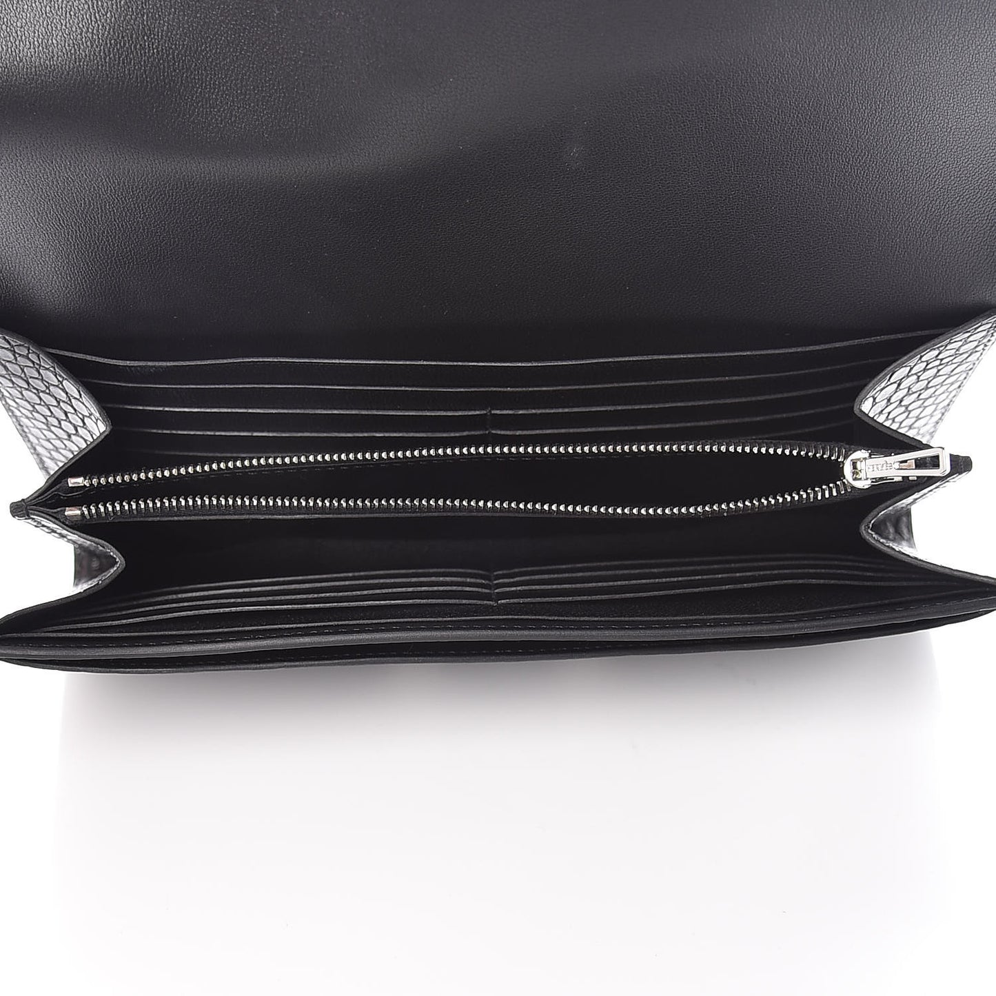 Matte Alligator Lizard Constance Wallet Black Ombre