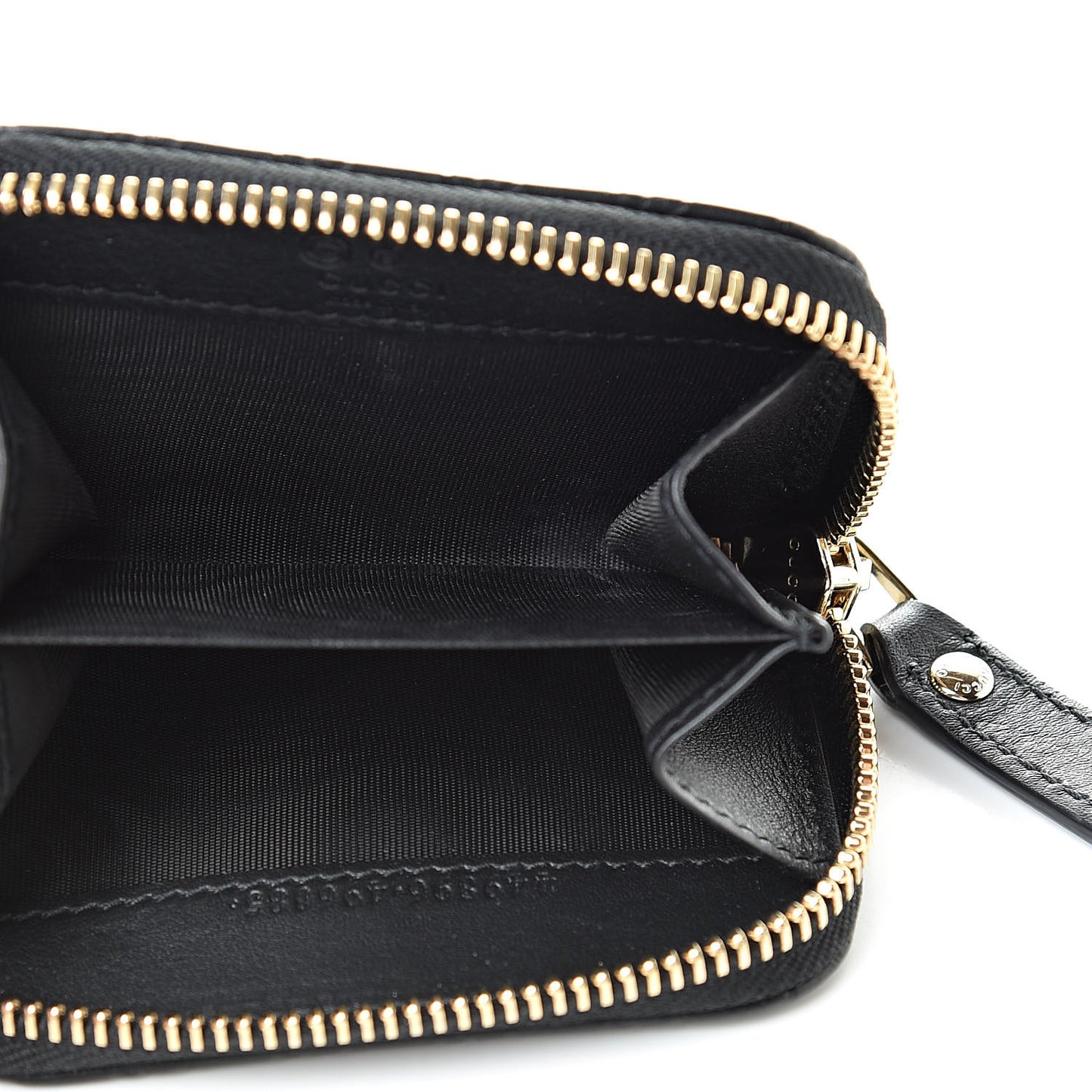 Microguccissima Zip Around Card Case Black