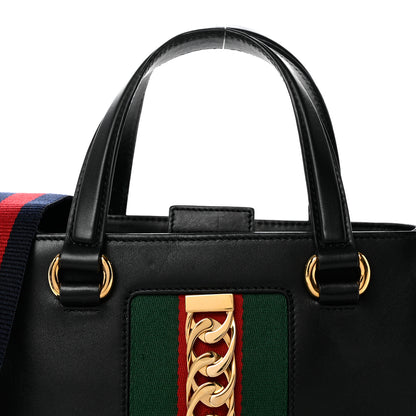 Gucci Calfskin Medium Sylvie Top Handle Tote Black 8 of 12