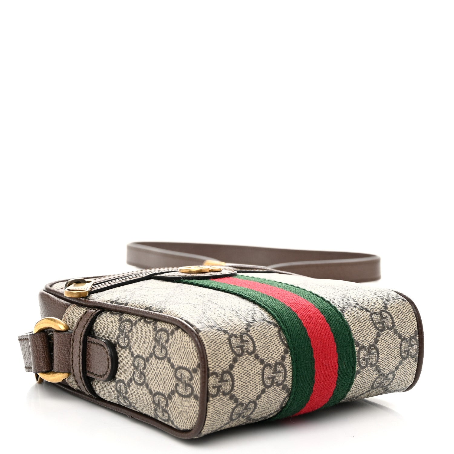 Gucci GG Supreme Monogram Web Mini Ophidia Messenger Brown 4 of 11