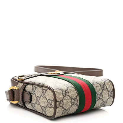 Gucci GG Supreme Monogram Web Mini Ophidia Messenger Brown 4 of 11