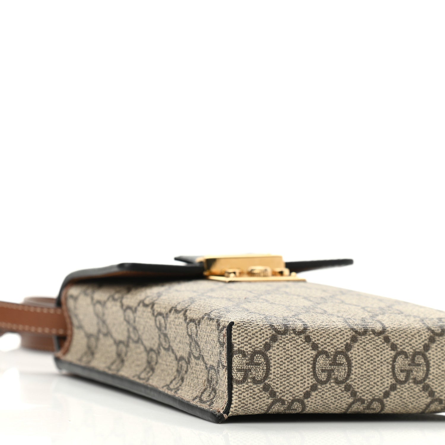 Gucci GG Supreme Monogram Padlock Phone Crossbody Bag Brown 7 of 8