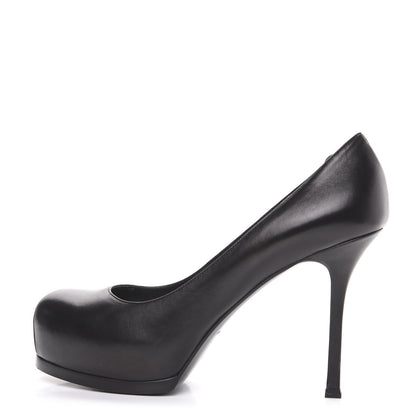 Saint Laurent Calfskin Tribtoo 80 Platform Pumps 40 Black 1 of 10
