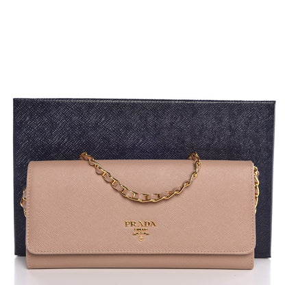 Prada Saffiano Metal Oro Chain Wallet Cammeo 7 of 7