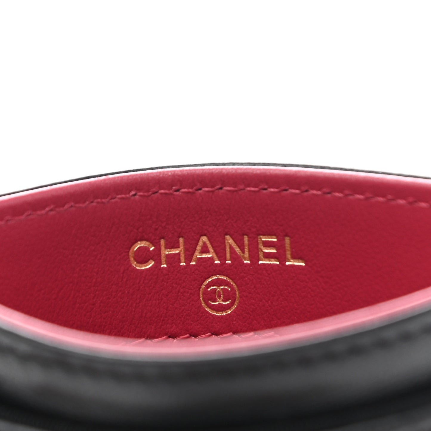 Shiny Goatskin Quilted Chanel 19 Card Holder Black