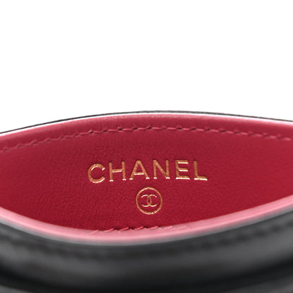 Chanel Shiny Goatskin Quilted Chanel 19 Card Holder Black 6 of 8