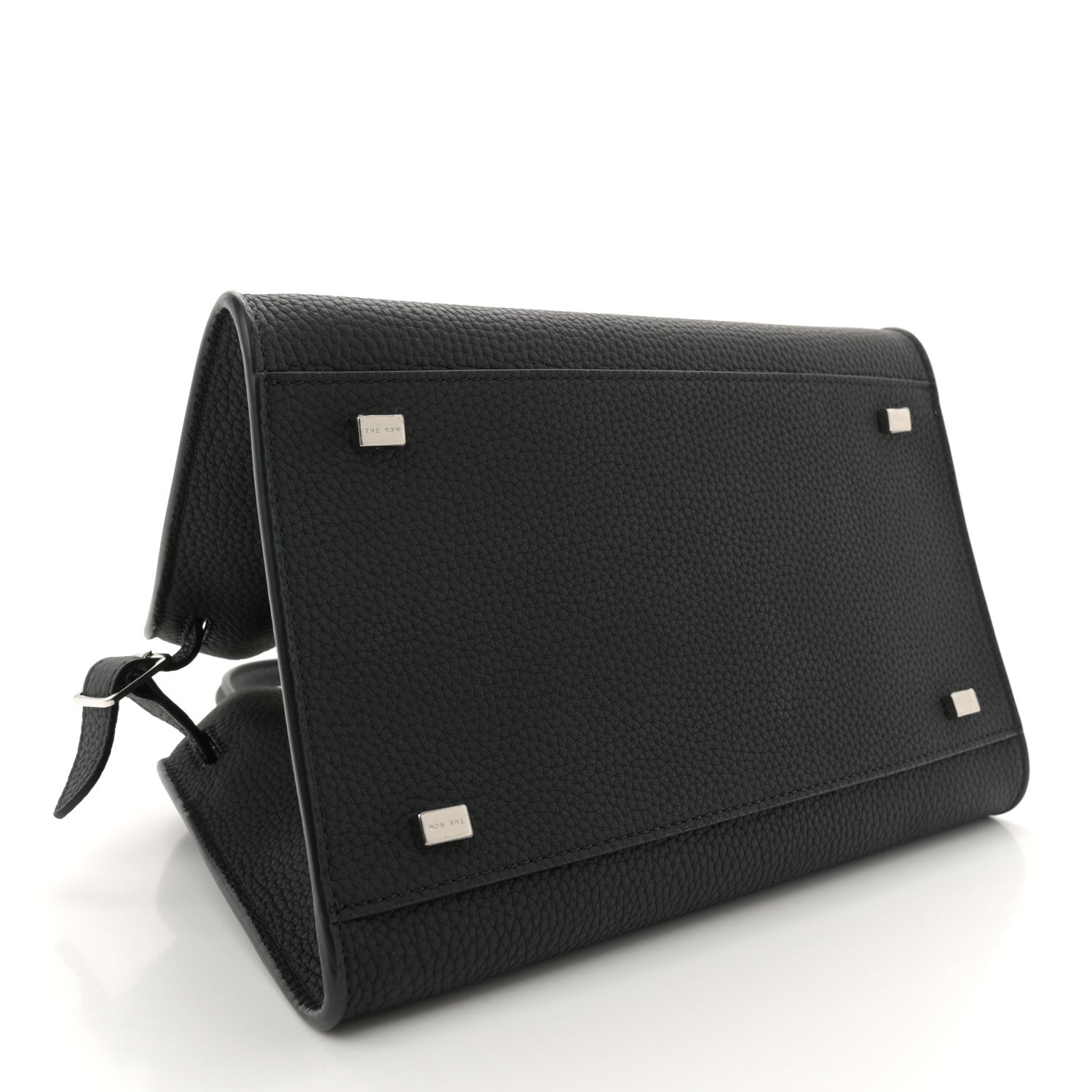 The Row Grained Calfskin Soft Margaux 10 Bag Black 4 of 9