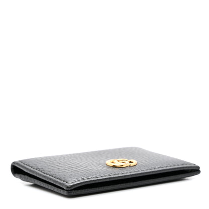Gucci Pebbled Calfskin GG Marmont Card Case Black 4 of 7