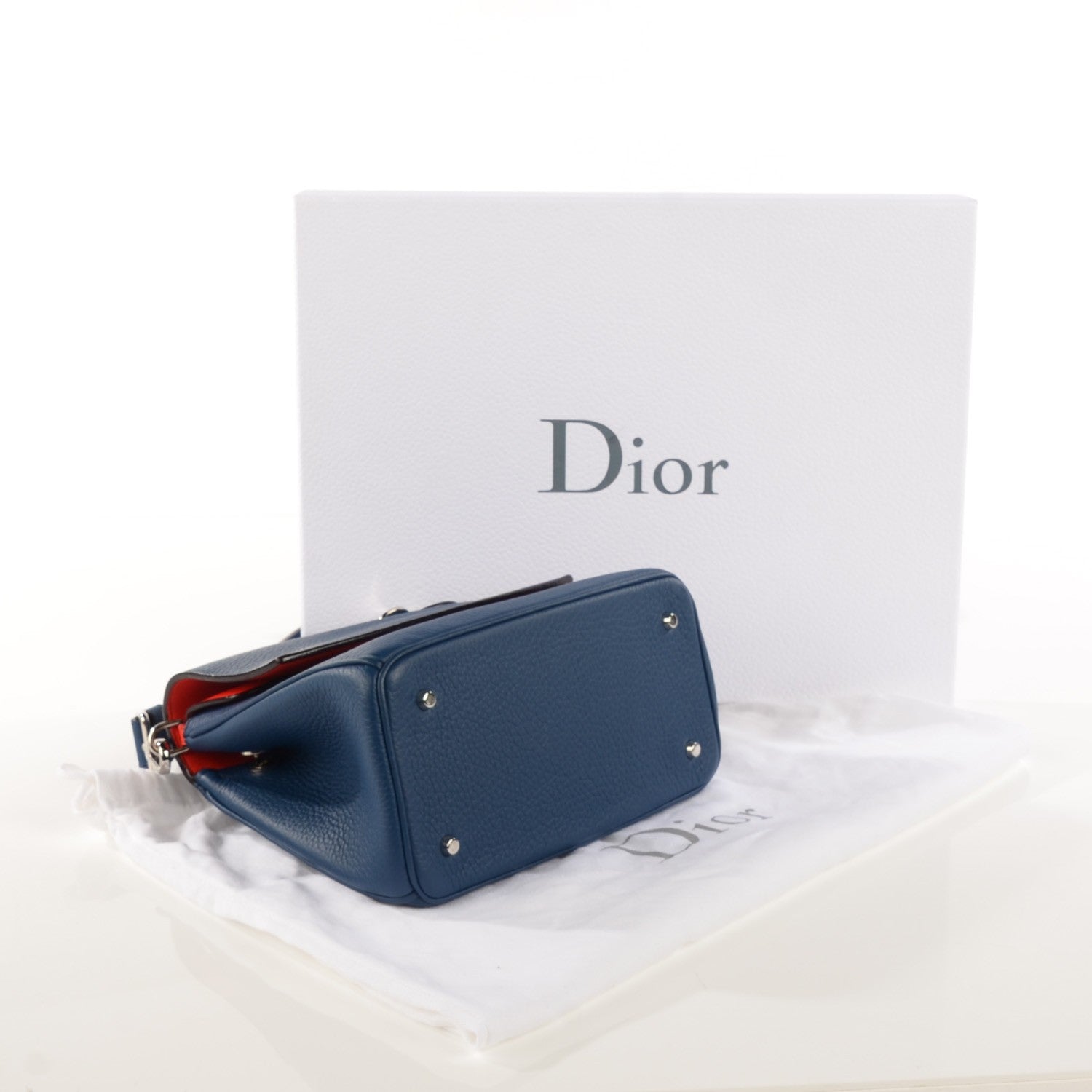 Christian Dior Bullcalf Mini Be Dior Flap Mineral Blue 4 of 7