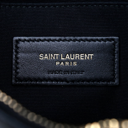 Saint Laurent Calfskin Matelasse Chevron Monogram A5 Wristlet Black 6 of 7