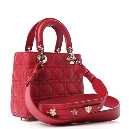 Christian Dior Lambskin Cannage Small My ABCDior Lady Dior Red 3 of 11