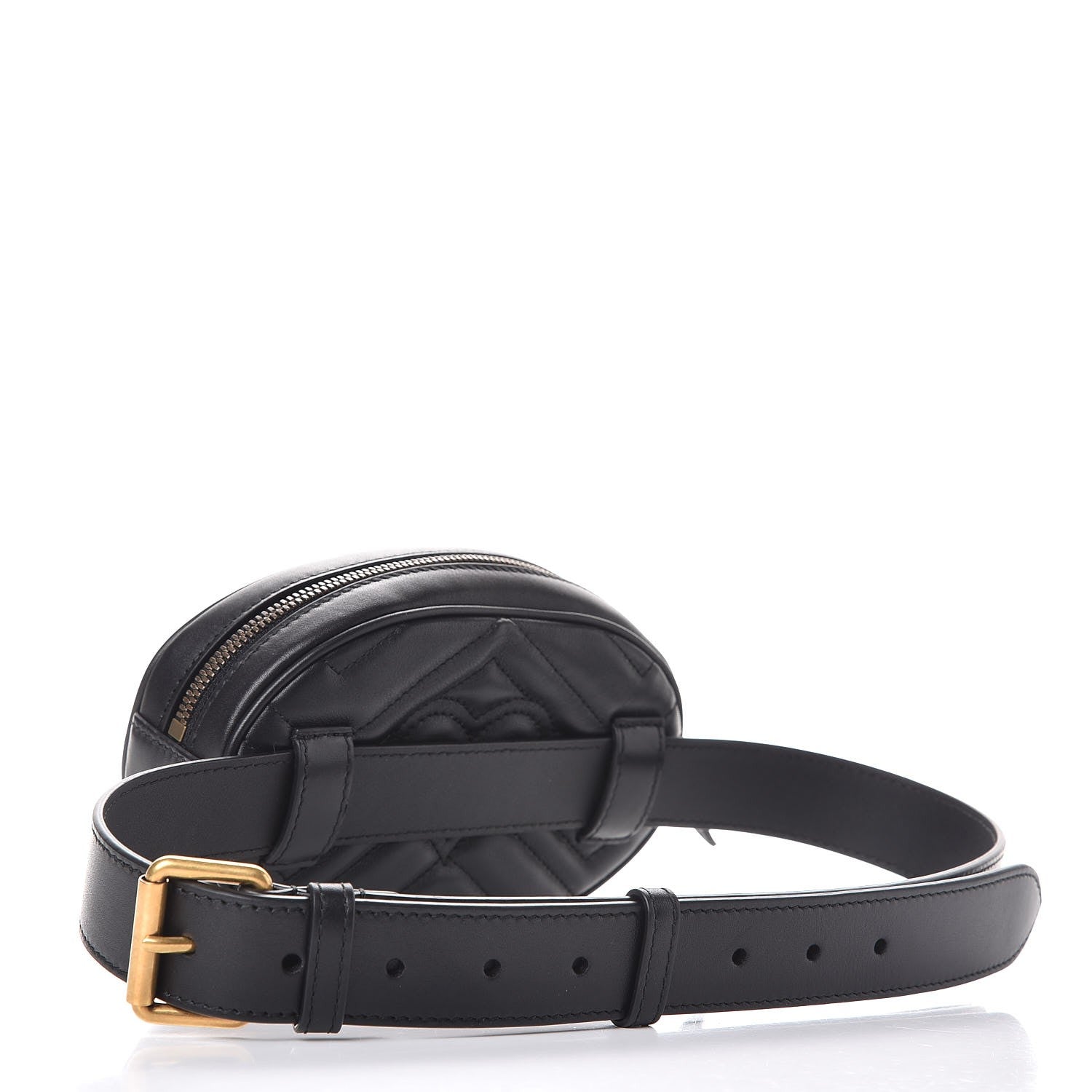Gucci Calfskin Matelasse GG Marmont Belt Bag 85 34 Black 3 of 7